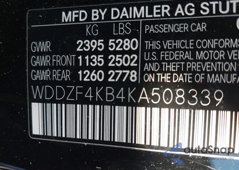 2019 Mercedes-Benz E 300 4Matic z USA, uszkodzony, nr VIN WDDZF4KB4KA508339